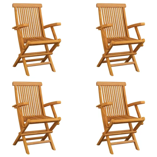 Chaises pliables de jardin lot de 4 Bois de teck solide