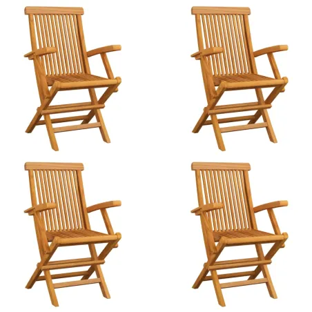 Chaises pliables de jardin lot de 4 Bois de teck solide