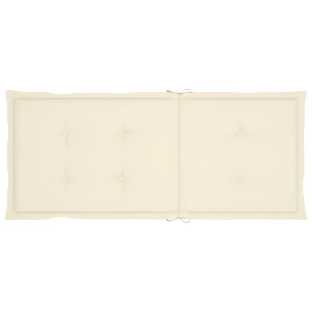 Chaises de jardin lot de 4 avec coussins crème Bois teck solide