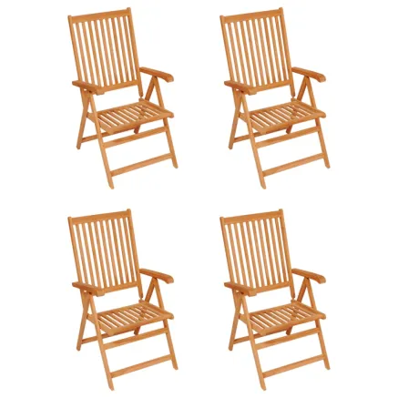 Chaises de jardin lot de 4 avec coussins taupe Bois teck solide 2
