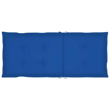 Chaises de jardin lot de 6 avec coussins bleu royal Bois teck