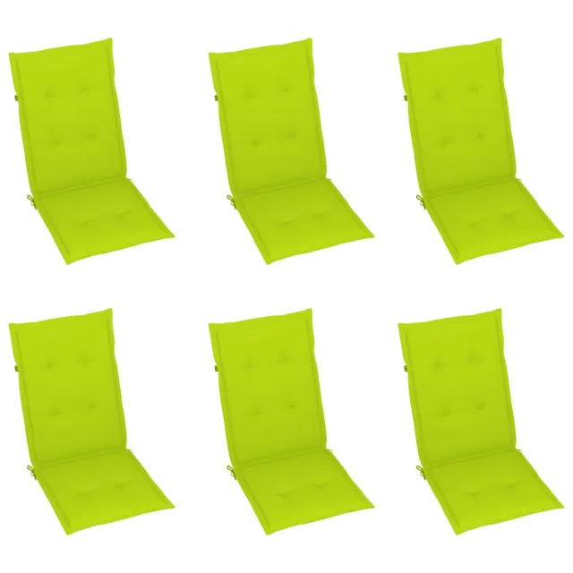 Chaises de jardin lot de 6 avec coussins vert vif Bois de teck