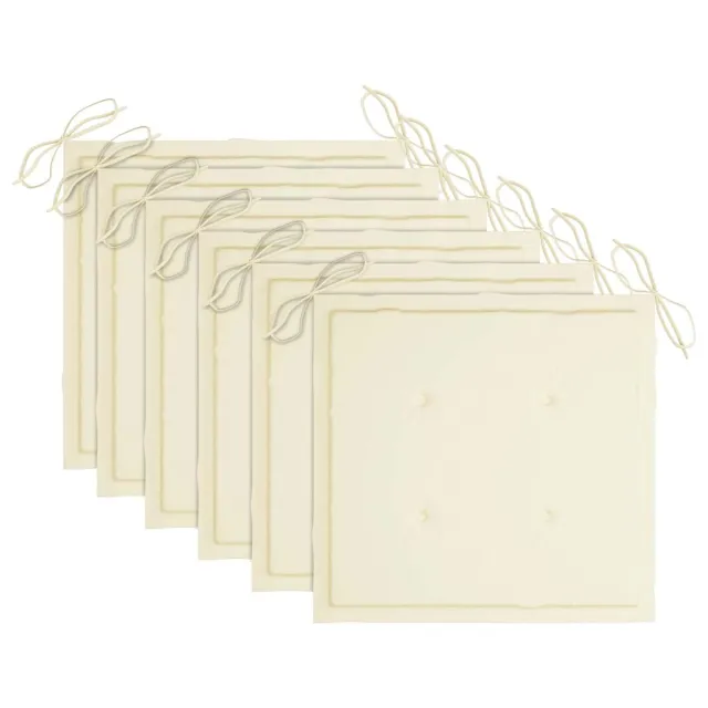 Chaises de jardin et coussins crème lot de 6 Bois teck massif