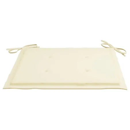 Chaises de jardin et coussins crème lot de 4 Bois teck massif