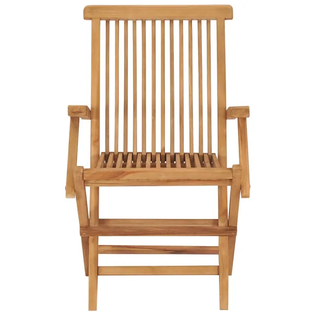 Chaises de jardin et coussins blanc crème lot de 4 Teck massif