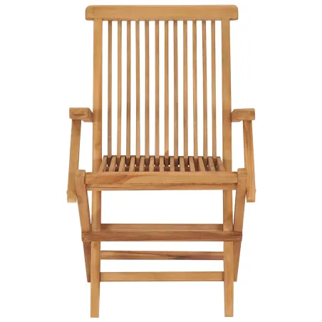 Chaises de jardin et coussins vert lot de 4 Bois de teck massif