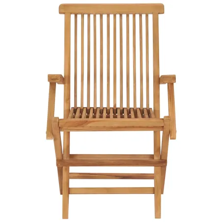 Chaises de jardin et coussins taupe lot de 4 Bois teck massif