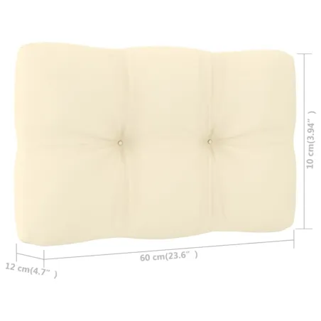 Chaise de jardin avec coussins crème Bois de pin imprégné