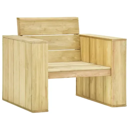 Chaise de jardin avec coussins noir Bois de pin imprégné 2