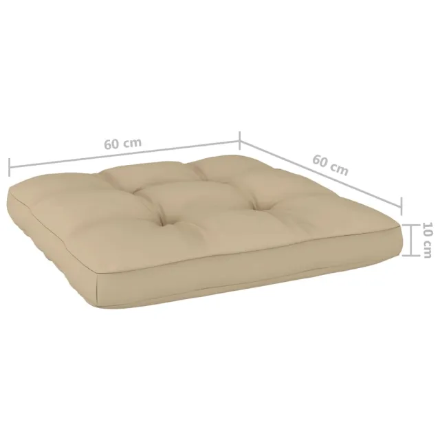 Chaises de jardin lot de 2 avec coussins beige Pin imprégné