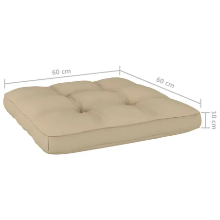 Chaises de jardin lot de 2 avec coussins beige Pin imprégné