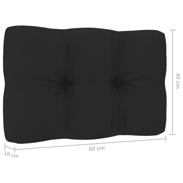 Chaises de jardin lot de 2 avec coussins noir Pin imprégné