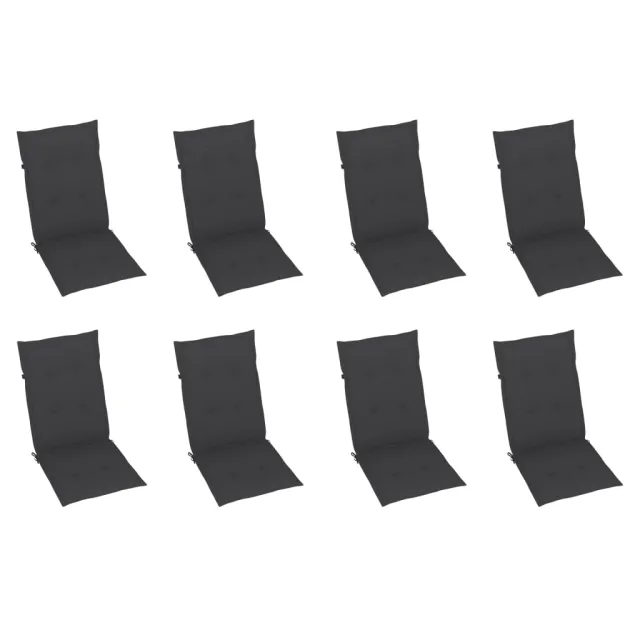 Chaises inclinables de jardin et coussins lot de 8 Teck solide