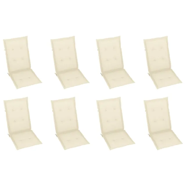 Chaises inclinables de jardin et coussins lot de 8 Teck solide