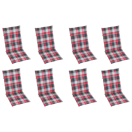Chaises inclinables de jardin et coussins lot de 8 Teck solide