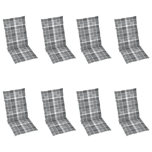 Chaises inclinables de jardin et coussins lot de 8 Teck solide