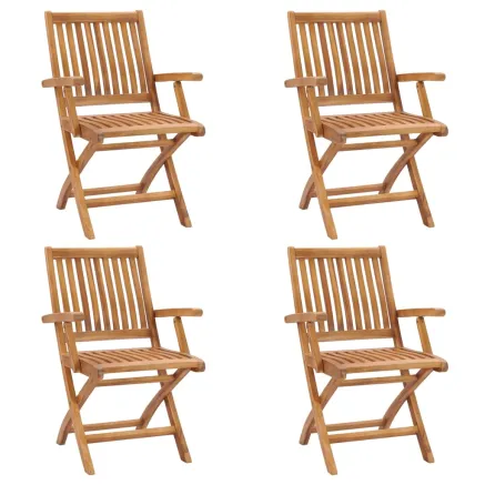 Chaises pliables de jardin lot de 4 Bois de teck solide