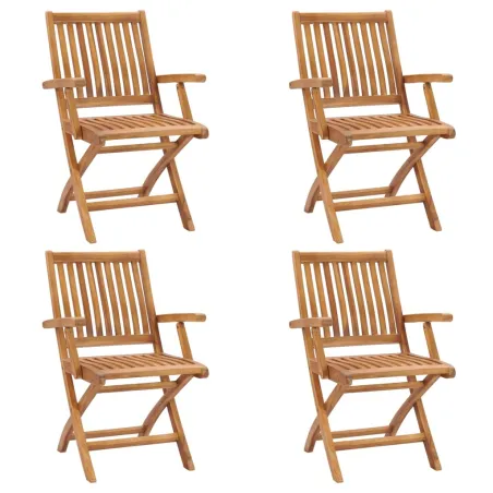 Chaises pliables de jardin lot de 4 Bois de teck solide
