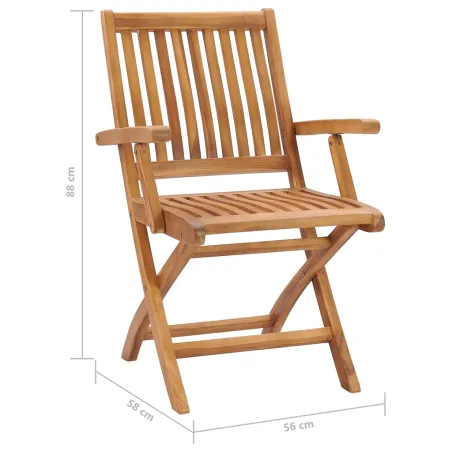 Chaises pliables de jardin lot de 4 Bois de teck solide