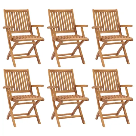 Chaises pliables de jardin lot de 6 Bois de teck solide