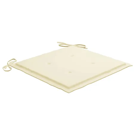 Chaises pliables de jardin avec coussins lot de 4 Teck solide