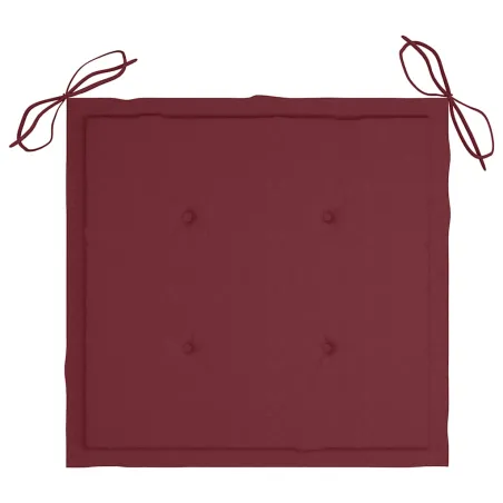 Chaises pliables de jardin avec coussins lot de 4 Teck solide