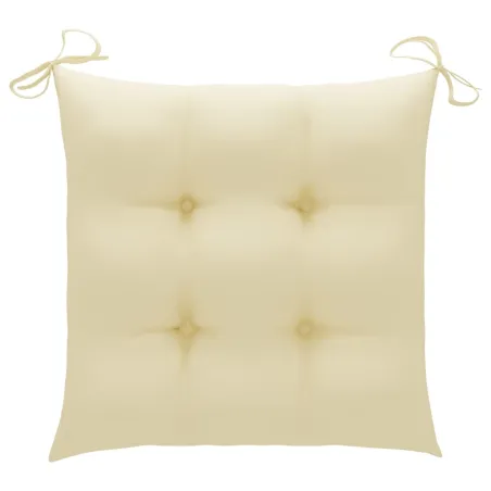 Chaises pliables de jardin avec coussins lot de 4 Teck solide