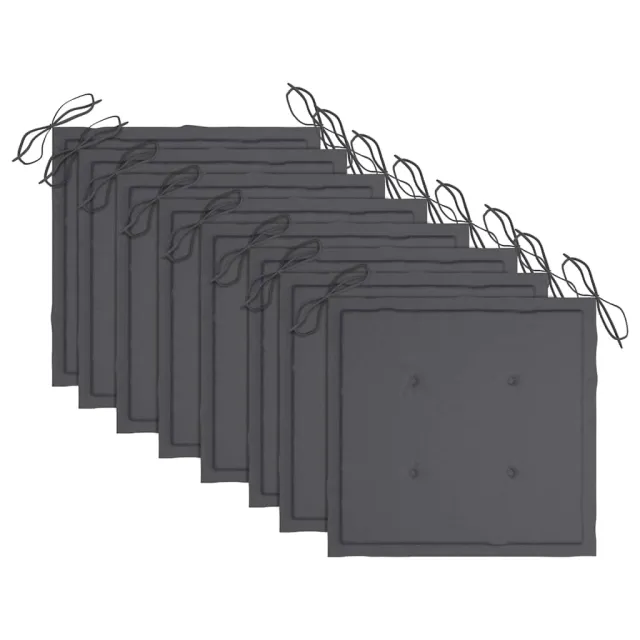 Chaises pliables de jardin avec coussins lot de 8 Teck solide