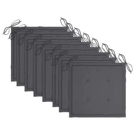 Chaises pliables de jardin avec coussins lot de 8 Teck solide