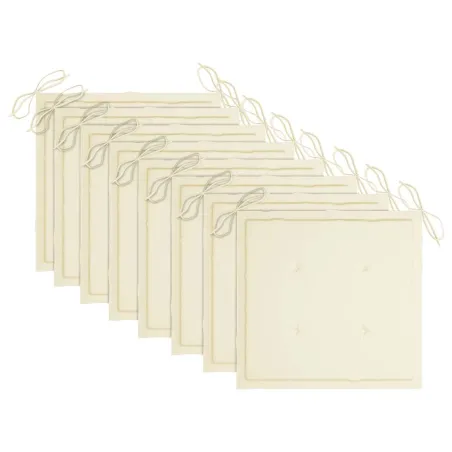 Chaises pliables de jardin avec coussins lot de 8 Teck solide