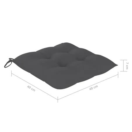 Chaises pliables de jardin avec coussins lot de 8 Teck solide