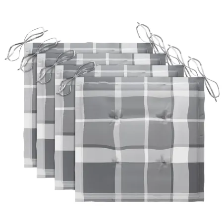 Chaises pliables de jardin avec coussins lot de 4 Teck solide