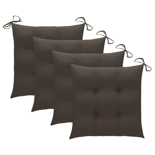 Chaises pliables de jardin avec coussins lot de 4 Teck solide