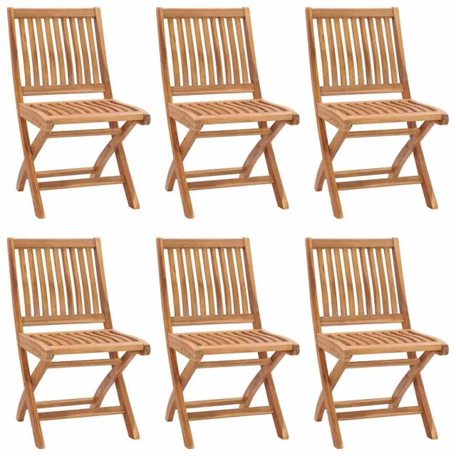 Chaises pliables de jardin avec coussins lot de 6 Bois de teck