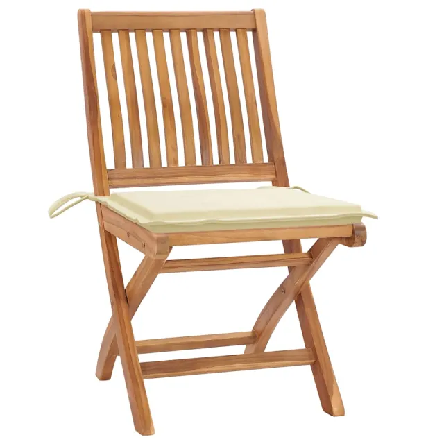 Chaises pliables de jardin avec coussins lot de 6 Bois de teck