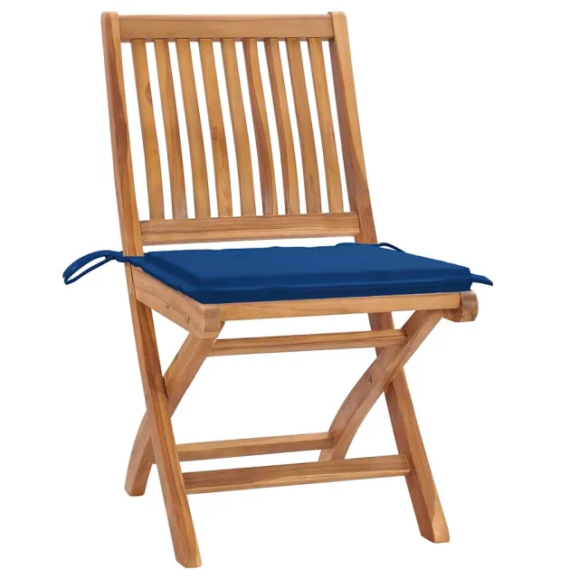 Chaises pliables de jardin avec coussins lot de 6 Bois de teck