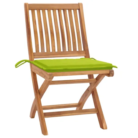 Chaises pliables de jardin avec coussins lot de 6 Bois de teck