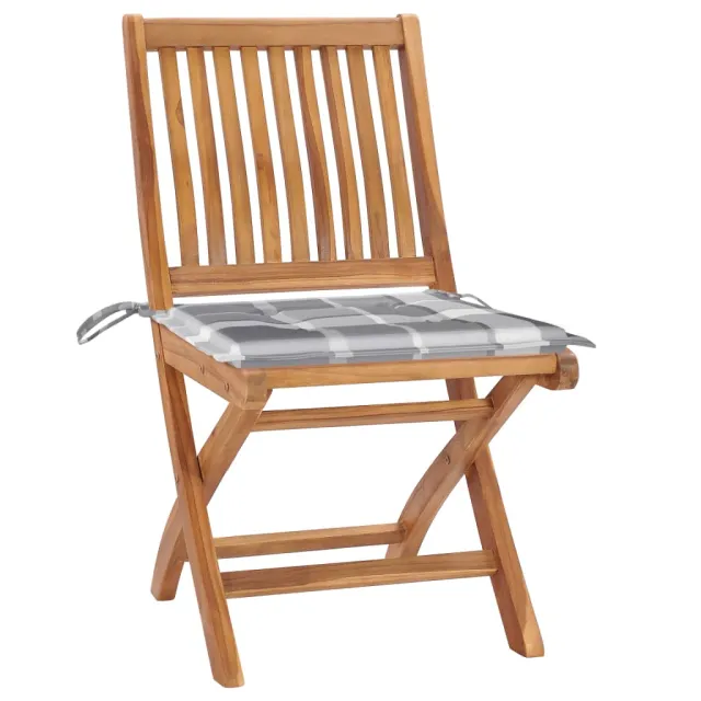 Chaises pliables de jardin avec coussins lot de 6 Bois de teck