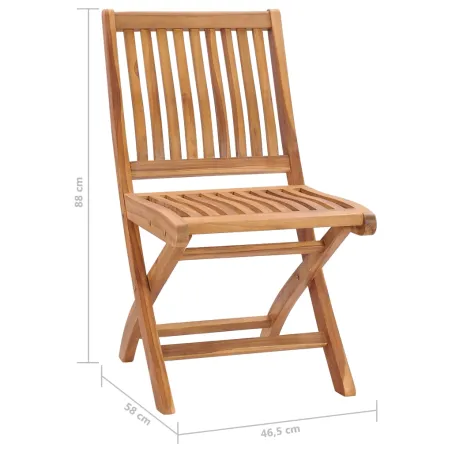 Chaises pliables de jardin avec coussins lot de 6 Bois de teck
