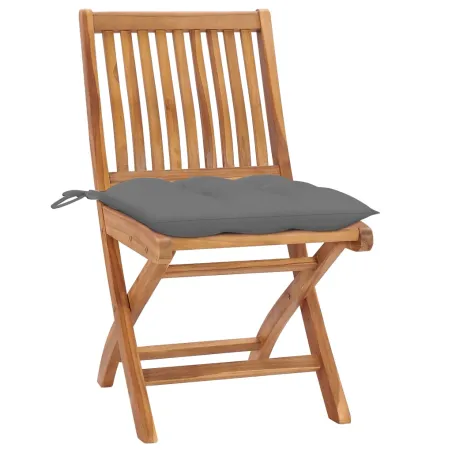Chaises pliables de jardin avec coussins lot de 6 Bois de teck