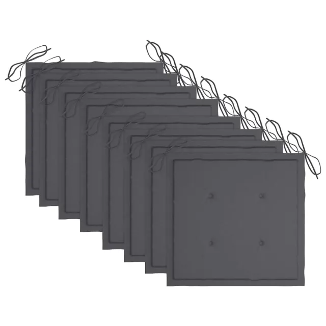 Chaises pliables de jardin avec coussins lot de 8 Teck solide