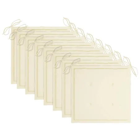 Chaises pliables de jardin avec coussins lot de 8 Teck solide