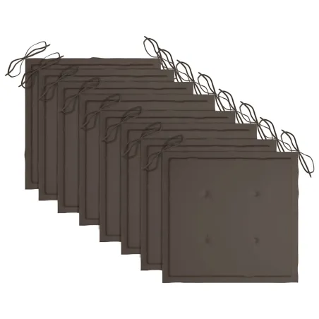 Chaises pliables de jardin avec coussins lot de 8 Teck solide