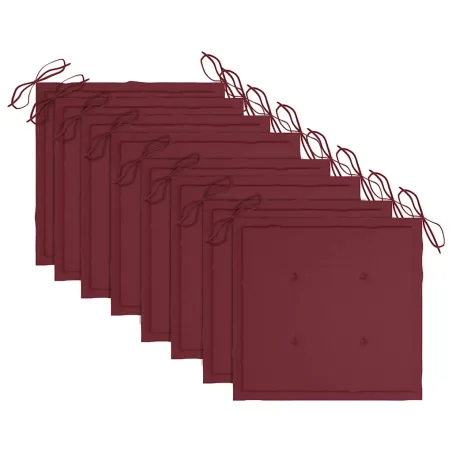 Chaises pliables de jardin avec coussins lot de 8 Teck solide