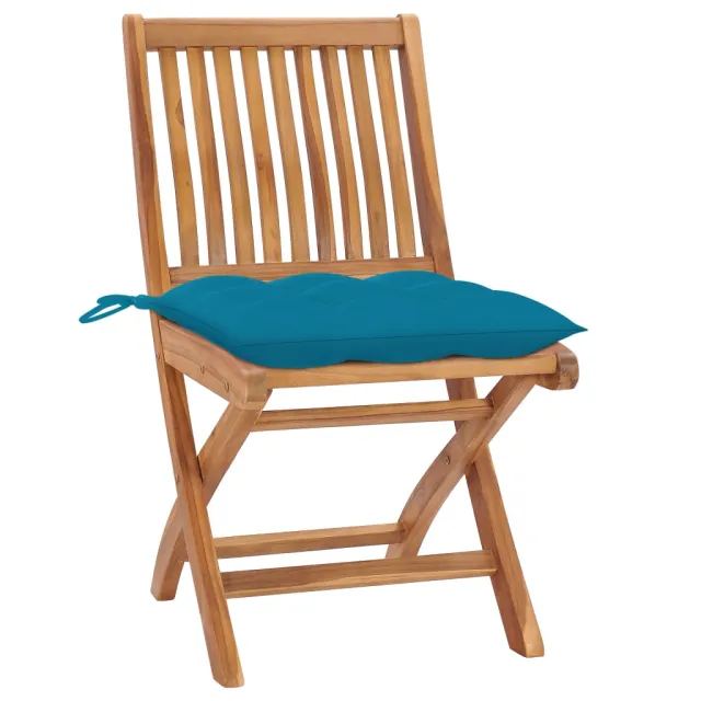 Chaises pliables de jardin avec coussins lot de 8 Teck solide