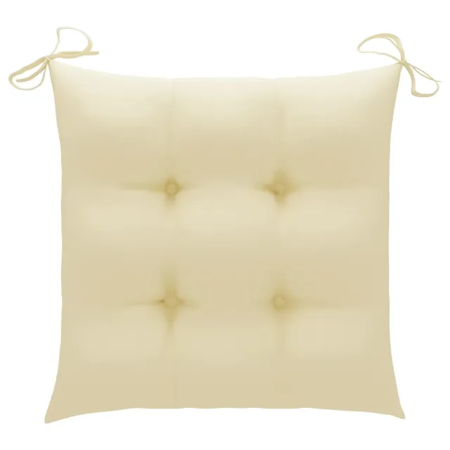 Chaises de jardin et coussins blanc crème lot de 8 Teck massif