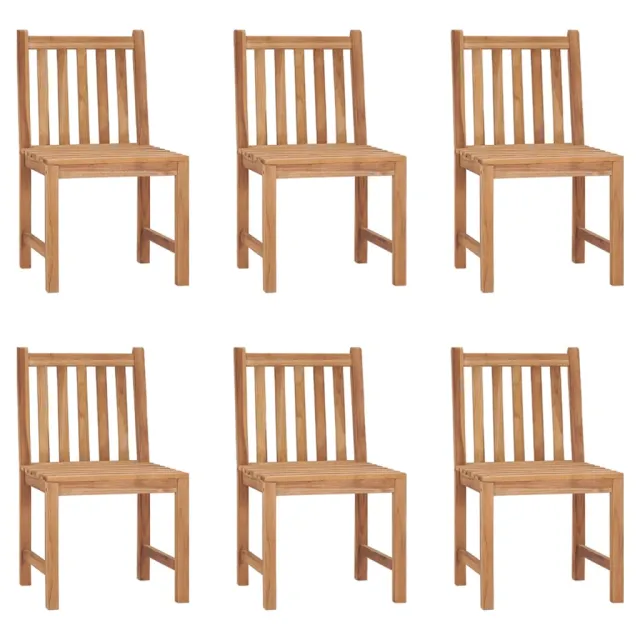 Chaises de jardin lot de 6 Bois de teck solide