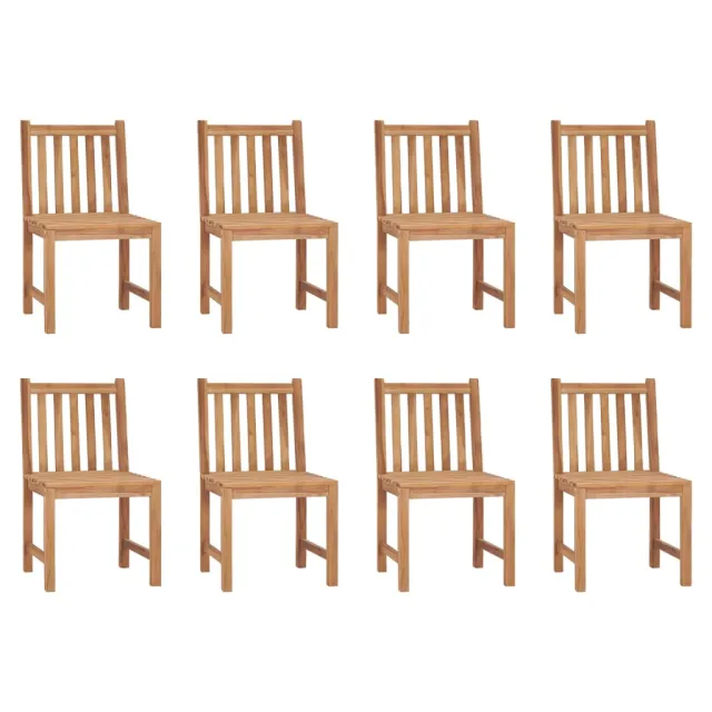 Chaises de jardin lot de 8 Bois de teck solide