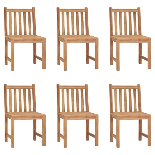 Chaises de jardin lot de 6 avec coussins Bois de teck massif