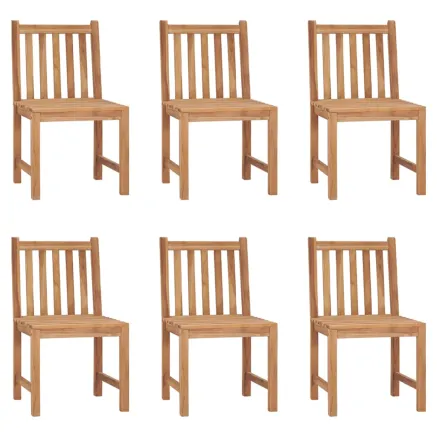 Chaises de jardin lot de 6 avec coussins Bois de teck massif 2